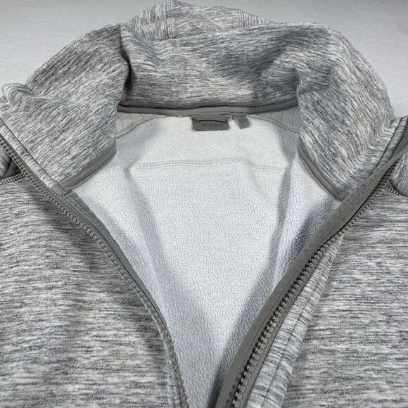 Athleta Stronger Full Zip Hoodie Heather Gray Women's S Fleece Lined Athleisure - Picture 5 of 11